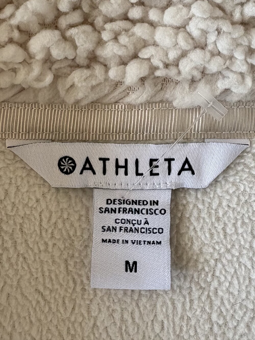 Athleta Cloud Fleece 1/2 Zip Pullover In Ivory M - Picture 8 of 10